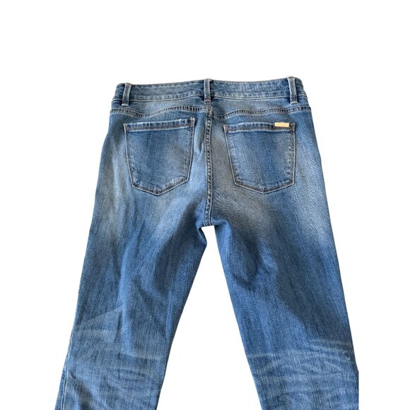 WHITE HOUSE BLACK MARKET WHBM Embroidered Slim Crop Jeans Size 6 - Picture 9 of 11